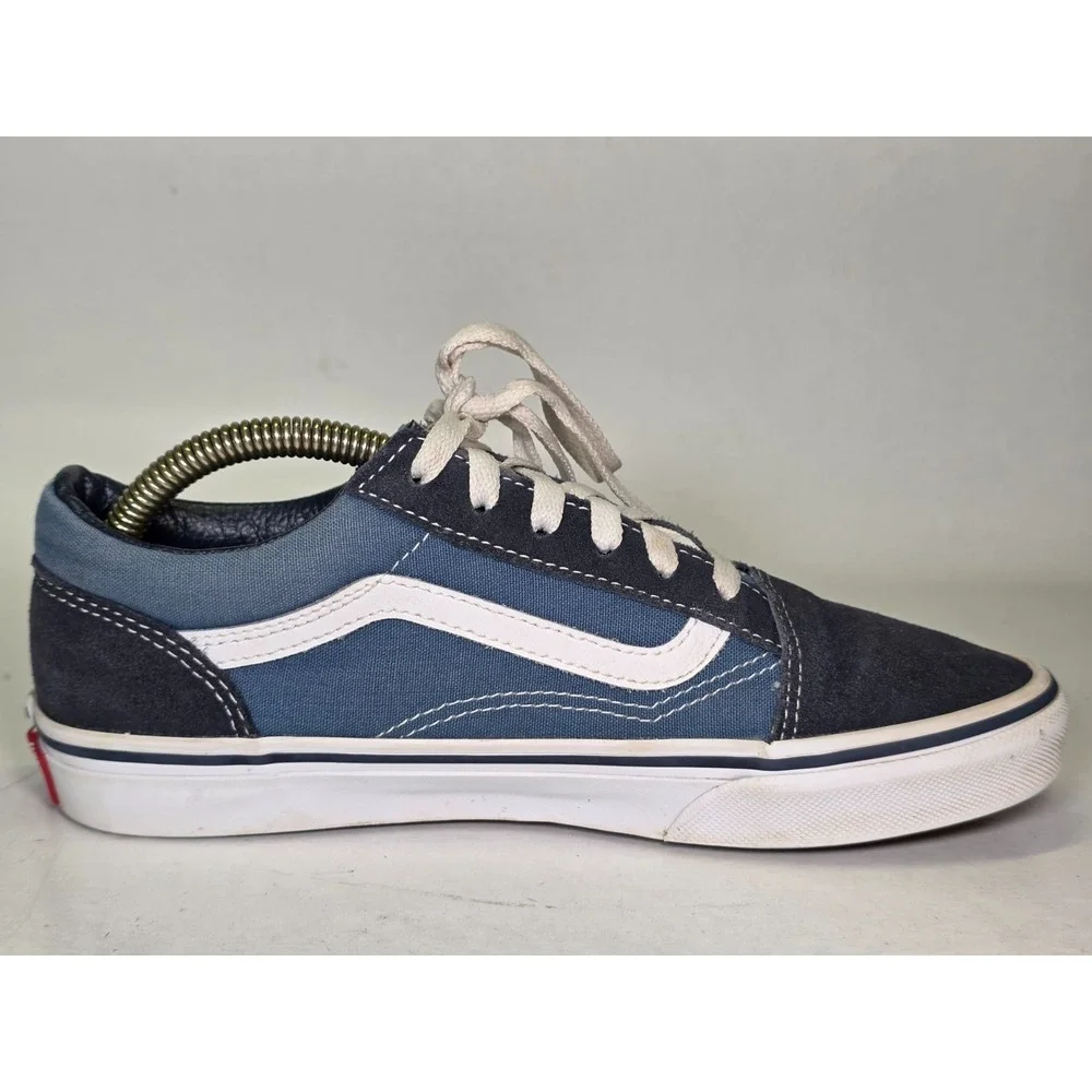 VANS Old Skool‎ Juniors Sneakers Size 6 Navy Blue White Skate Suede Canvas Shoes